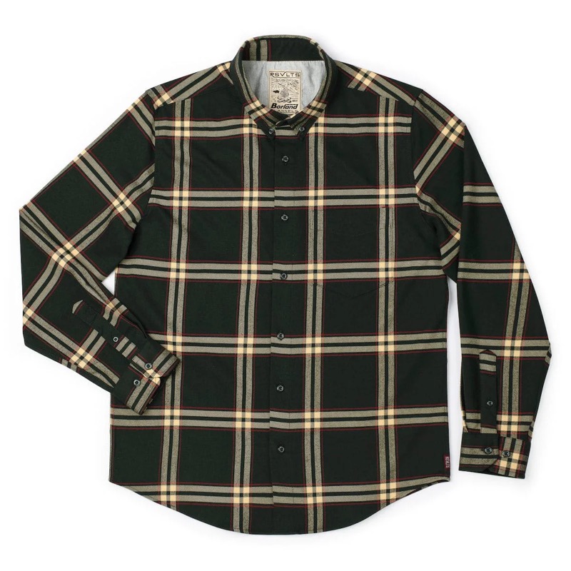RSVLTS Dwayne ‘The Plaid’ Johnson BorlandFlex Long Sleeve Flannel in Black — front view