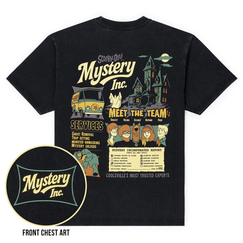 RSVLTS Mystery Inc. Crewneck Tee in Black — front view