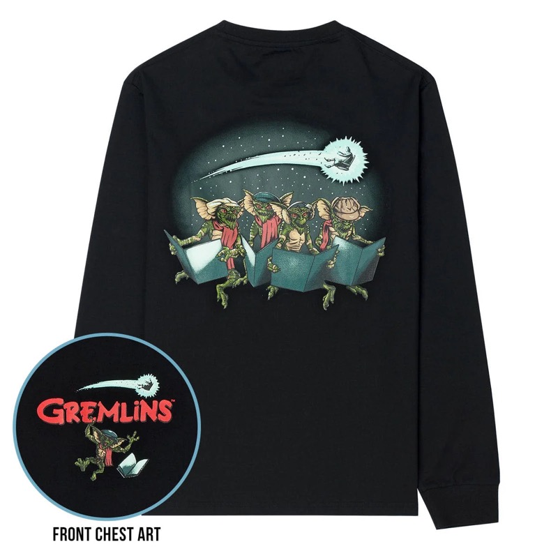 RSVLTS Creepy Carolers Crewneck Tee in Black — front view