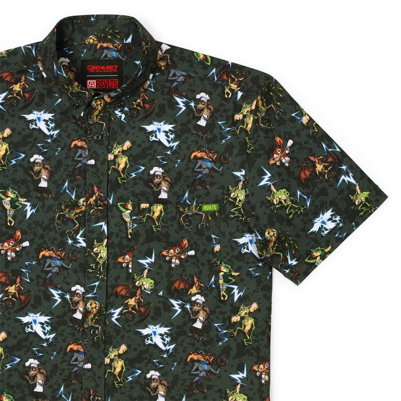 RSVLTS The New Batch KUNUFLEX Short Sleeve Shirt in Green — front view