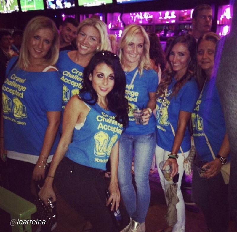 RSVLTS 9th Annual Hoboken Pub Crawl Crewneck Tee in Blue — detail 2