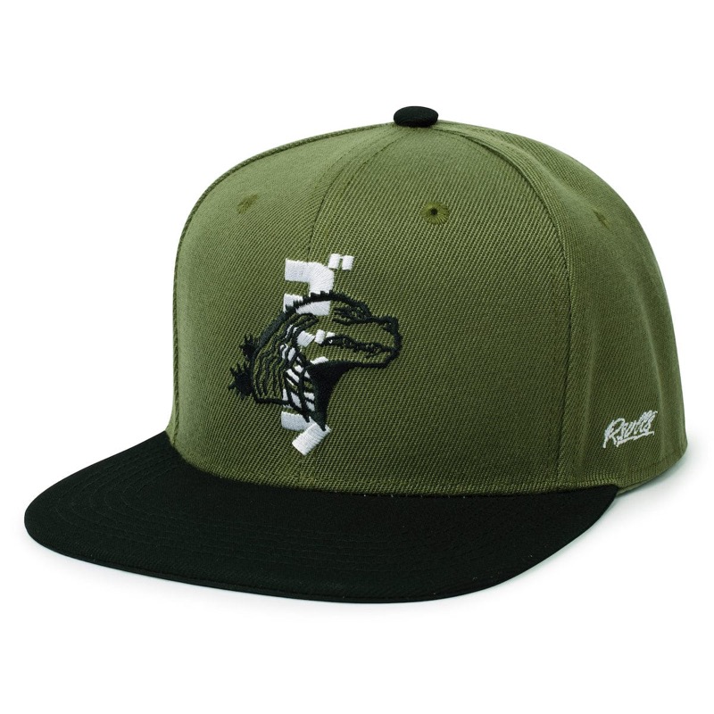 RSVLTS Gojira Unit Snapback Hat in Green — front view