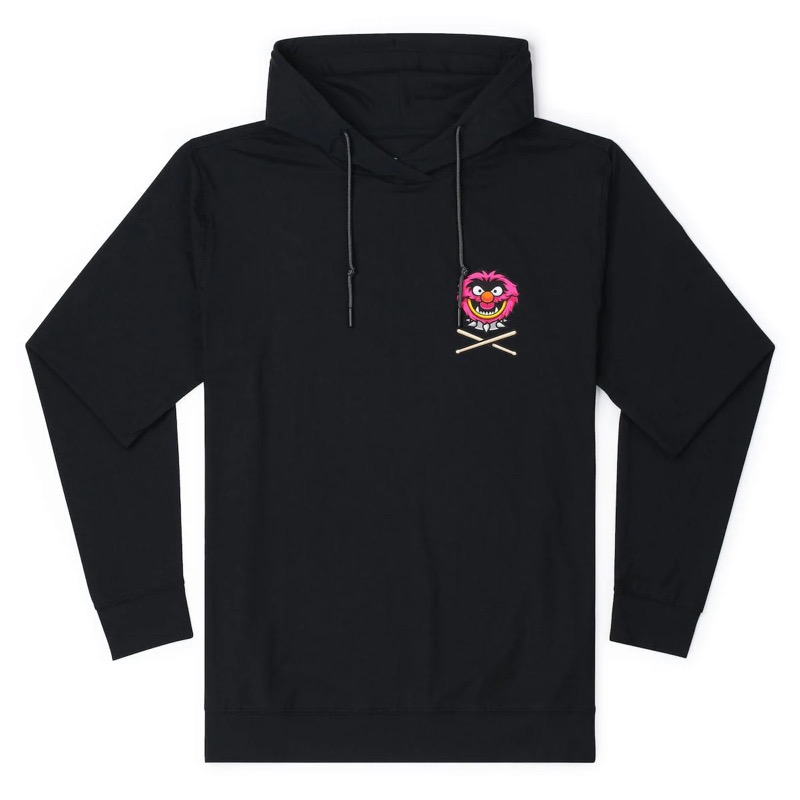 RSVLTS DRUMMER!!! Performance Hoodie in Black — front view