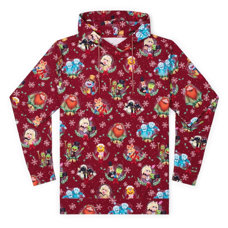 RSVLTS Feels Like Christmas Performance Hoodie in Red — front view