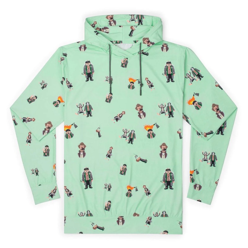 RSVLTS Wet Bandits Performance Hoodie in Green — front view