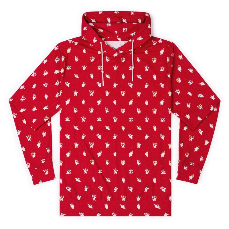 RSVLTS Look at Frosty Go! Performance Hoodie in Red — front view