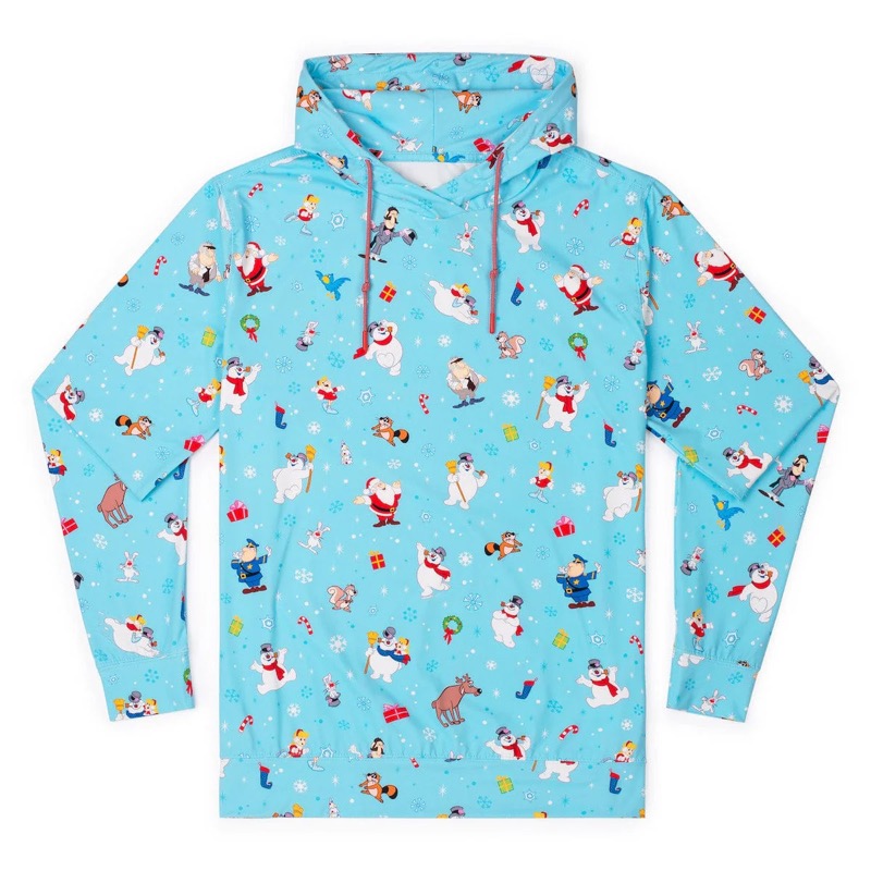 RSVLTS Frosty & Friends Performance Hoodie in Blue — front view