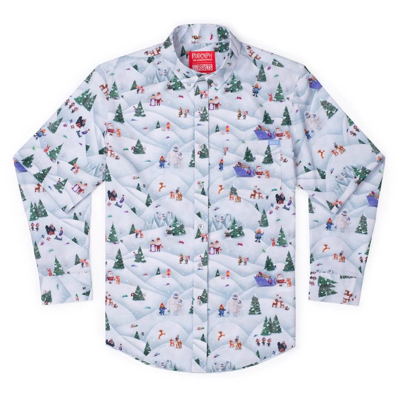RSVLTS Stop Motion Wonderland Long Sleeve Shirt in White — front view