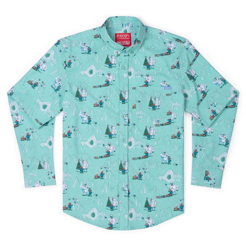 RSVLTS Bumbles Bounce Long Sleeve Shirt in Blue — front view