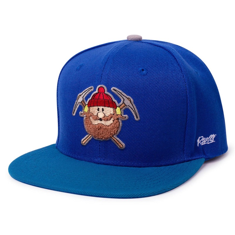RSVLTS Yukon’s Silver & Gold Snapback Hat in Blue — front view