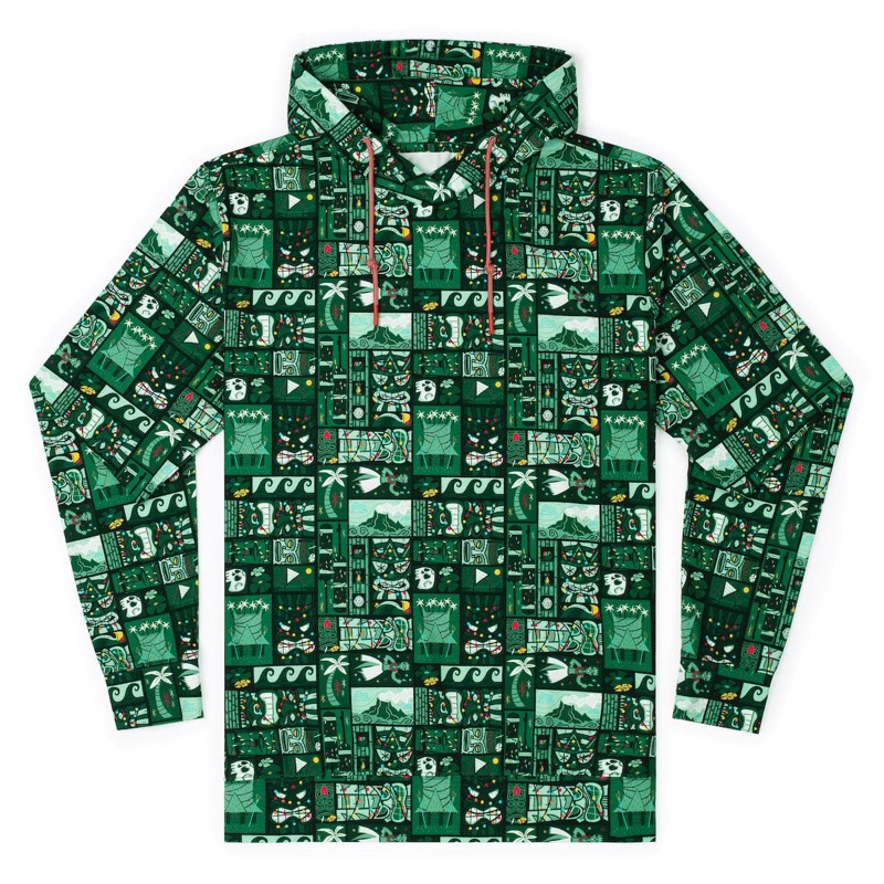 RSVLTS Mele Kalikimaka (Green) Performance Hoodie — front view