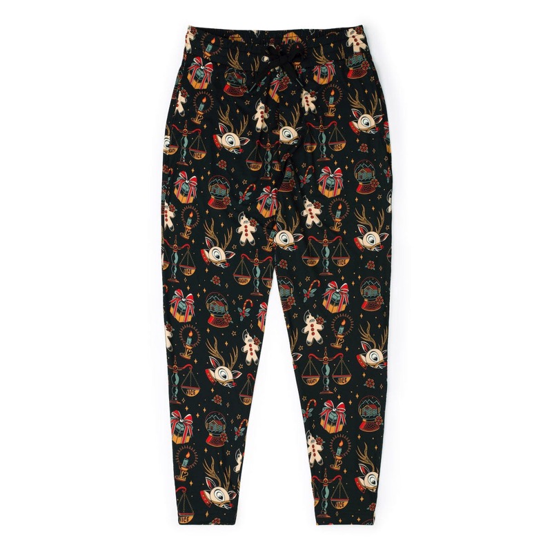 RSVLTS Festive Flash performance Joggers in Black — front view