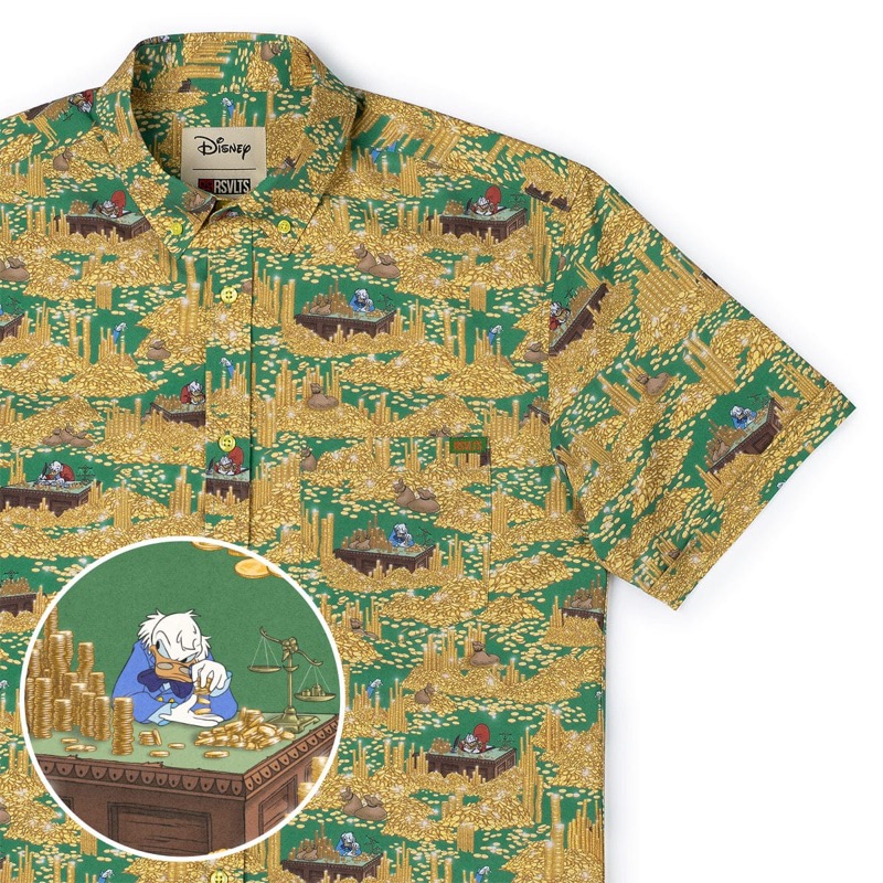 RSVLTS Counting House Christmas KUNUFLEX Short Sleeve Shirt in Green — front view