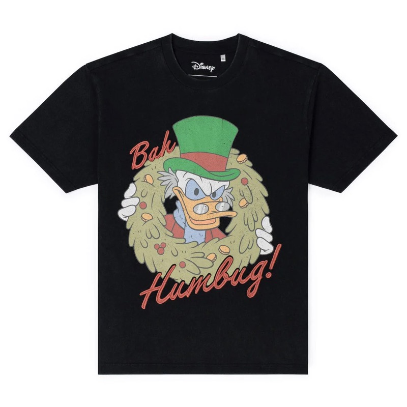 RSVLTS Bah Humbug! Crewneck Tee in Black — front view