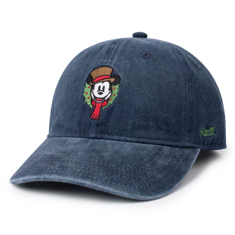 RSVLTS Yuletide Mickey Dad Hat in Blue — front view