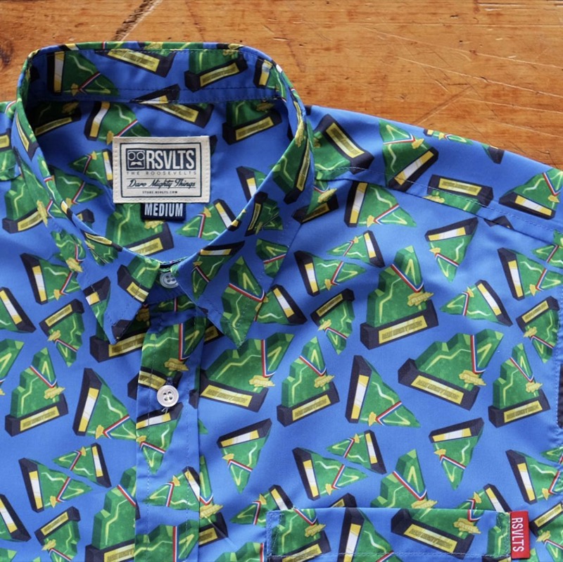 RSVLTS Aggro KUNUFLEX Short Sleeve Shirt in Blue — front view