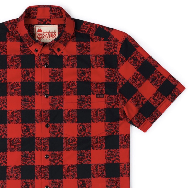 RSVLTS Lumberjack KUNUFLEX Short Sleeve Shirt in Red — front view
