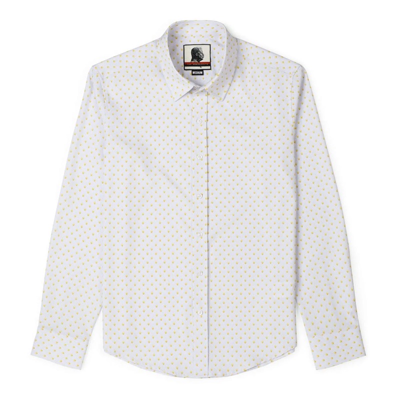 RSVLTS Opening Night Long Sleeve Shirt in White — front view