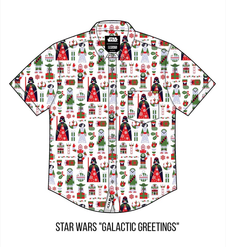 RSVLTS Galactic Greetings KUNUFLEX Short Sleeve Shirt in White — front view