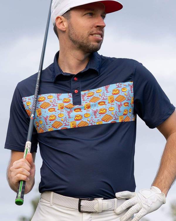 RSVLTS Breakfast Of Champions All-Day Polo in Blue — front view