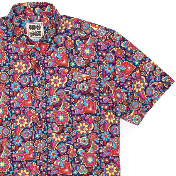 RSVLTS Love Overload KUNUFLEX Short Sleeve Shirt in Red — front view