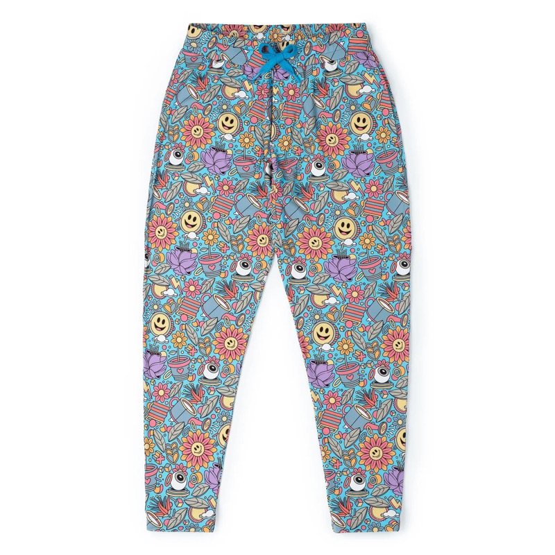 RSVLTS Happy Dazed performance Joggers in Blue — front view