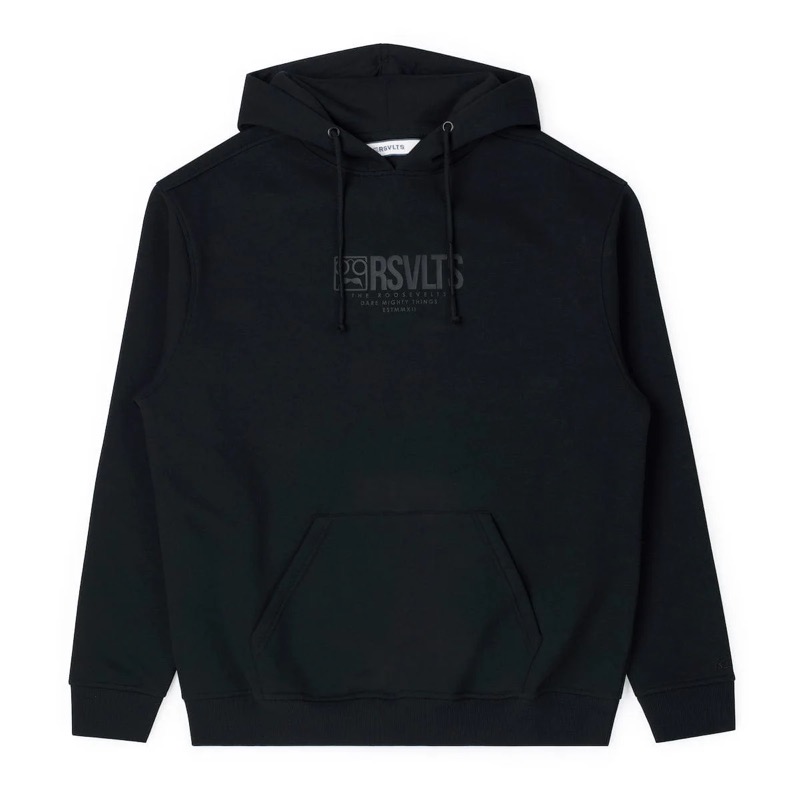 RSVLTS The Stealth Logo classic Performance Hoodie in Black — front view