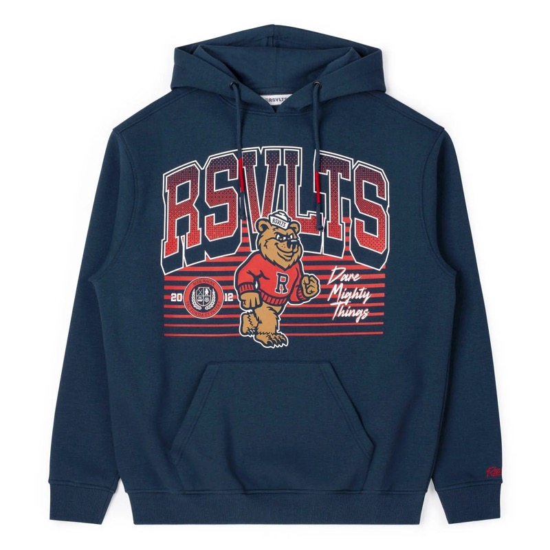 RSVLTS Mascot March classic Performance Hoodie in Blue — front view