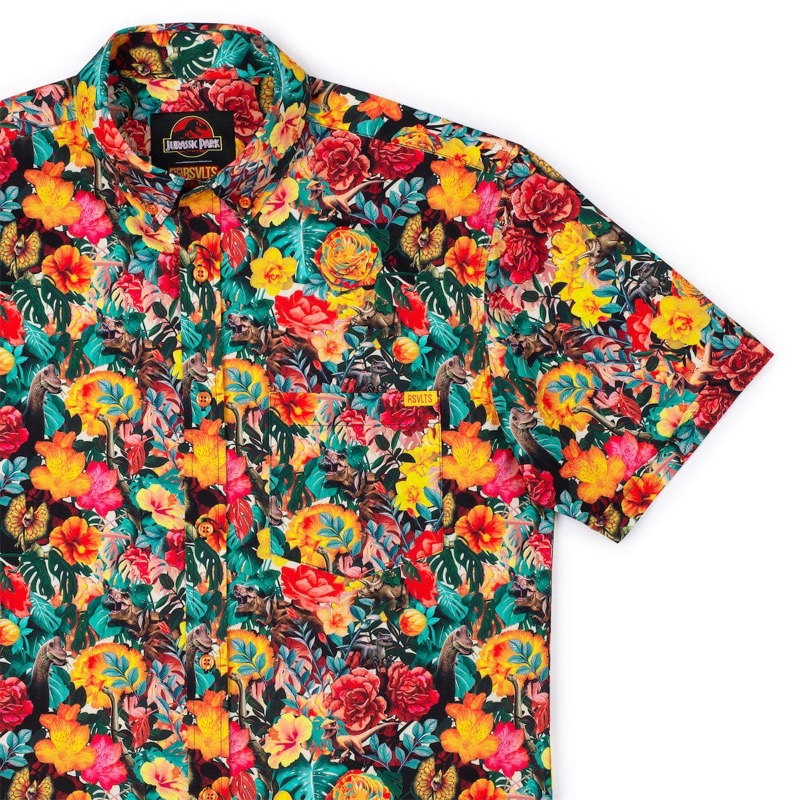 RSVLTS Dinoflor KUNUFLEX Short Sleeve Shirt in Multicolor — front view
