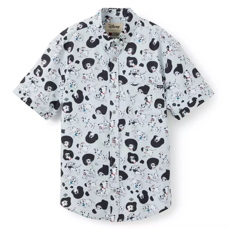RSVLTS 101 Dalmatians KUNUFLEX Short Sleeve Shirt in White — front view
