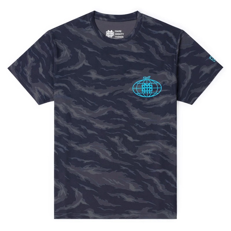 RSVLTS Dare Mighty Things Corp. performance Crewneck Tee in Gray — front view
