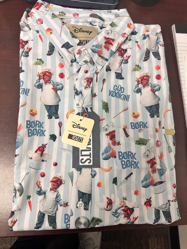 RSVLTS Swedish Chef KUNUFLEX Short Sleeve Shirt in White — front view