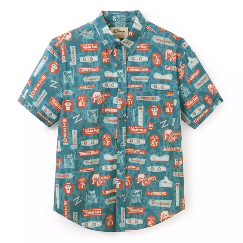 RSVLTS Signage KUNUFLEX Short Sleeve Shirt in Blue — front view