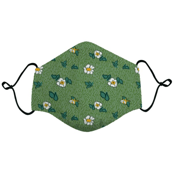 RSVLTS Wild Roses Mask in Green — front view