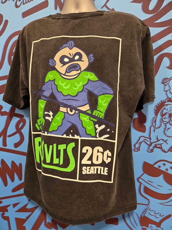 RSVLTS Emerald City Comic Con Crewneck Tee in Black — front view