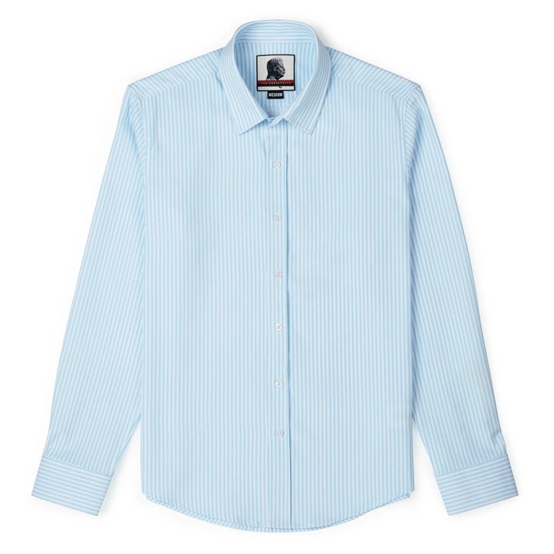 RSVLTS The Woodwind Long Sleeve Dress Shirt in Blue — front view