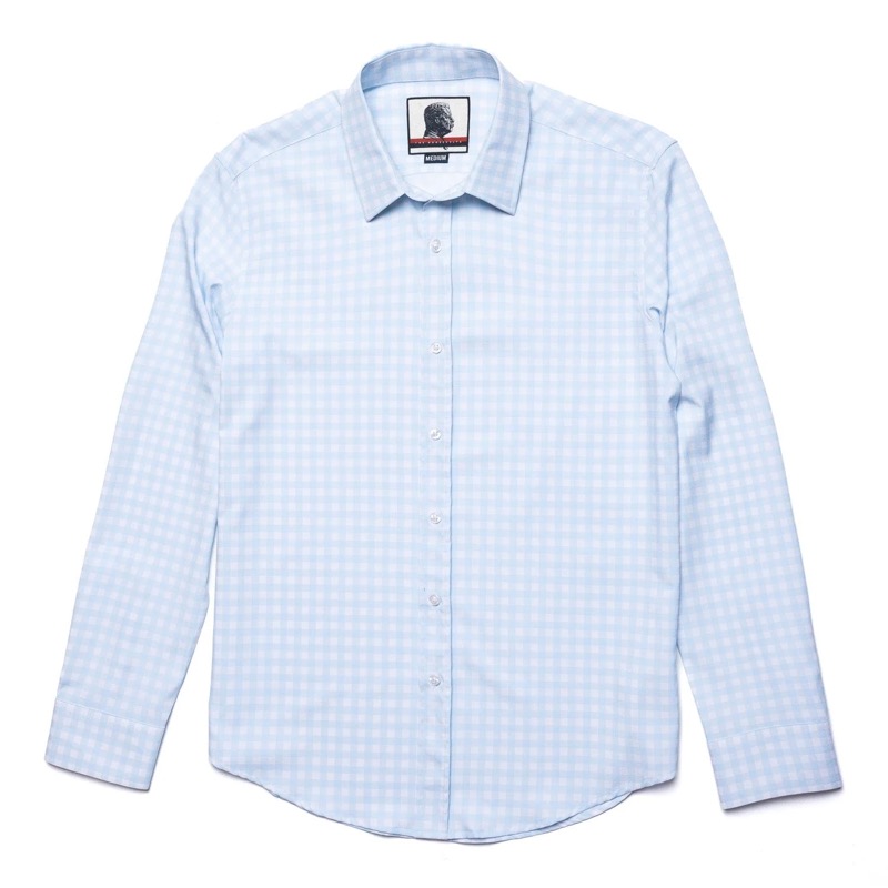 RSVLTS The Beckwith Long Sleeve Dress Shirt in Blue — front view
