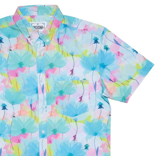RSVLTS Poppies KUNUFLEX Short Sleeve Shirt in Multicolor — front view