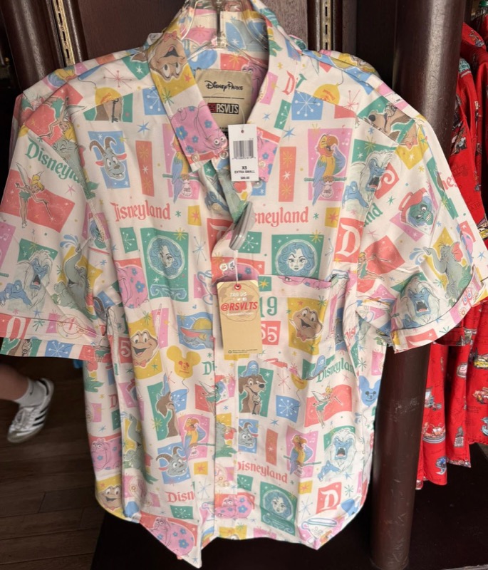RSVLTS Disneyland Vintage KUNUFLEX Short Sleeve Shirt in White — front view