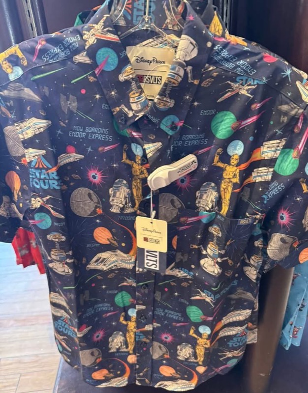 RSVLTS Star Tours KUNUFLEX Short Sleeve Shirt in Blue — front view