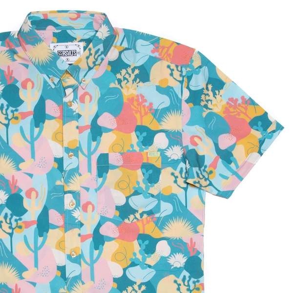 RSVLTS San Dimas KUNUFLEX Short Sleeve Shirt in Blue — front view