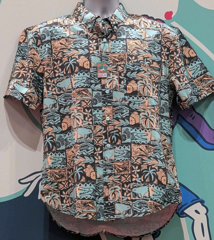 RSVLTS Florida Icons KUNUFLEX Short Sleeve Shirt in Gray — front view
