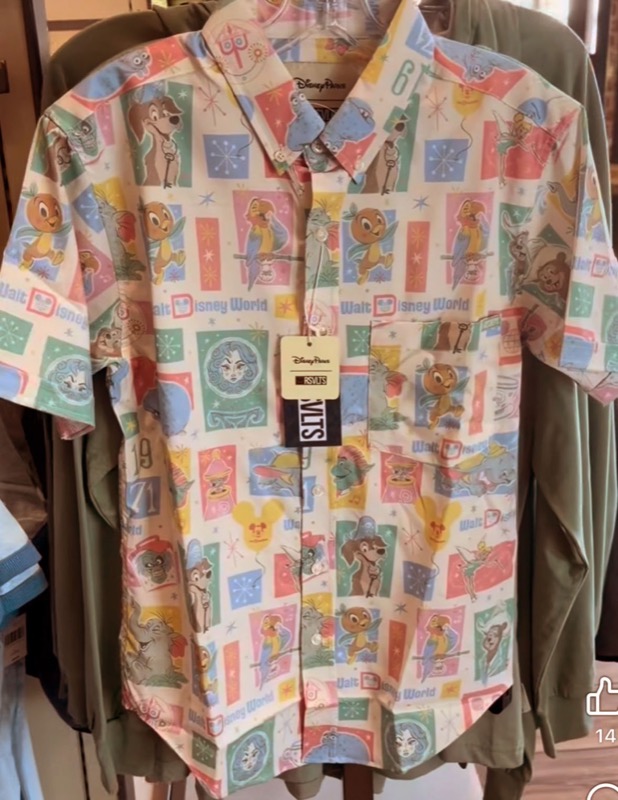 RSVLTS Walt Disney World Vintage KUNUFLEX Short Sleeve Shirt in White — front view