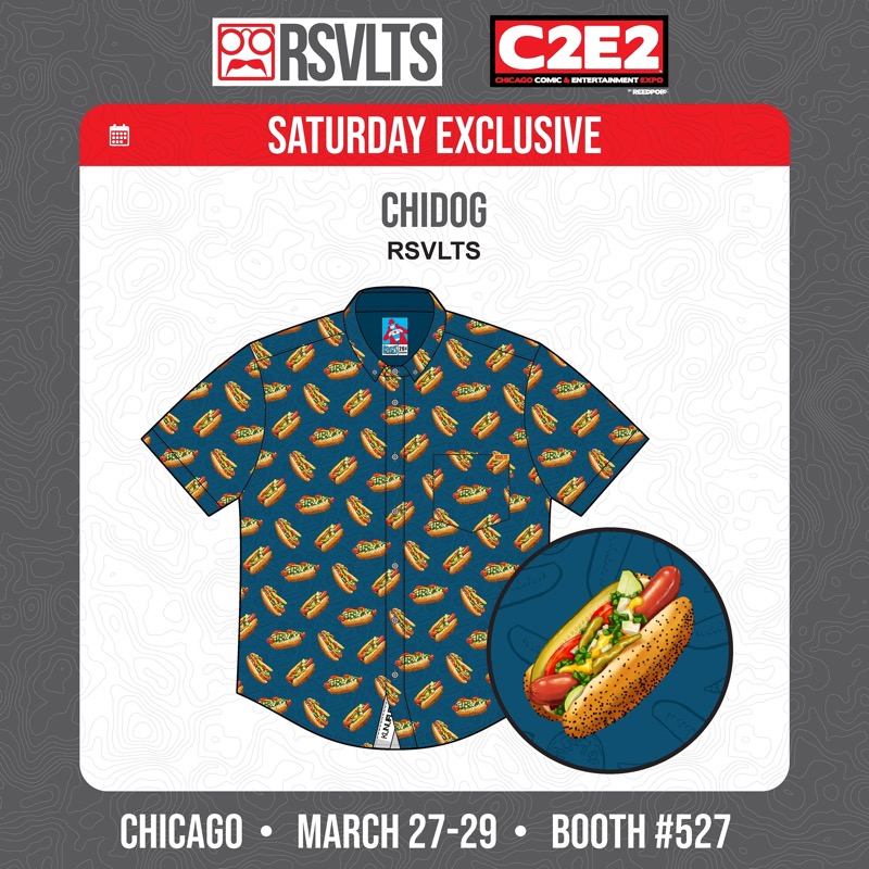 RSVLTS Chidog KUNUFLEX Short Sleeve Shirt in Blue — front view