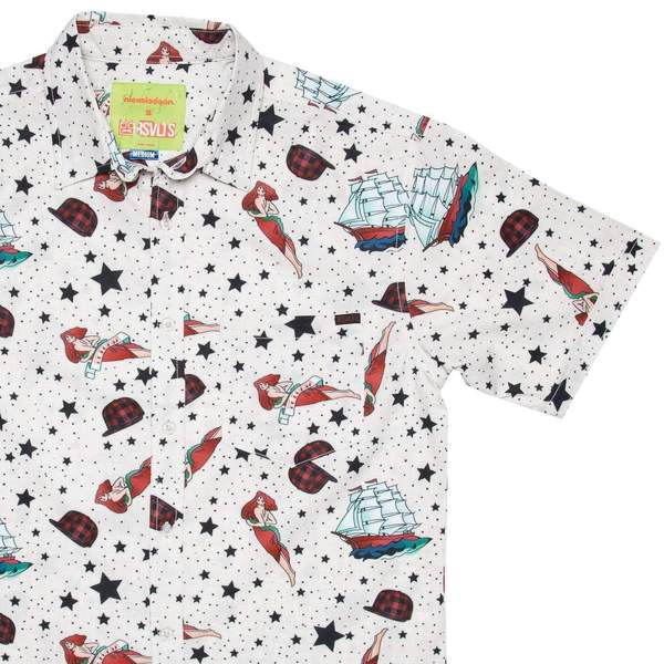 RSVLTS Dance, Petunia, Dance KUNUFLEX Short Sleeve Shirt in White — front view