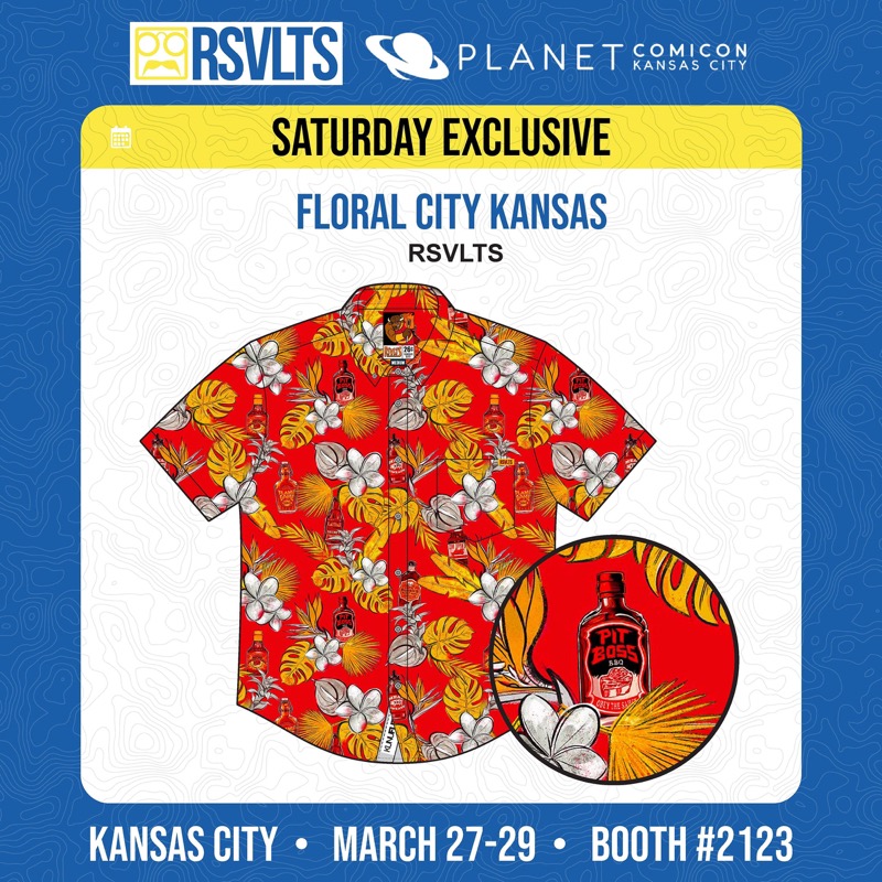 RSVLTS Floral City Kansas 2026 KUNUFLEX Short Sleeve Shirt in Orange — front view