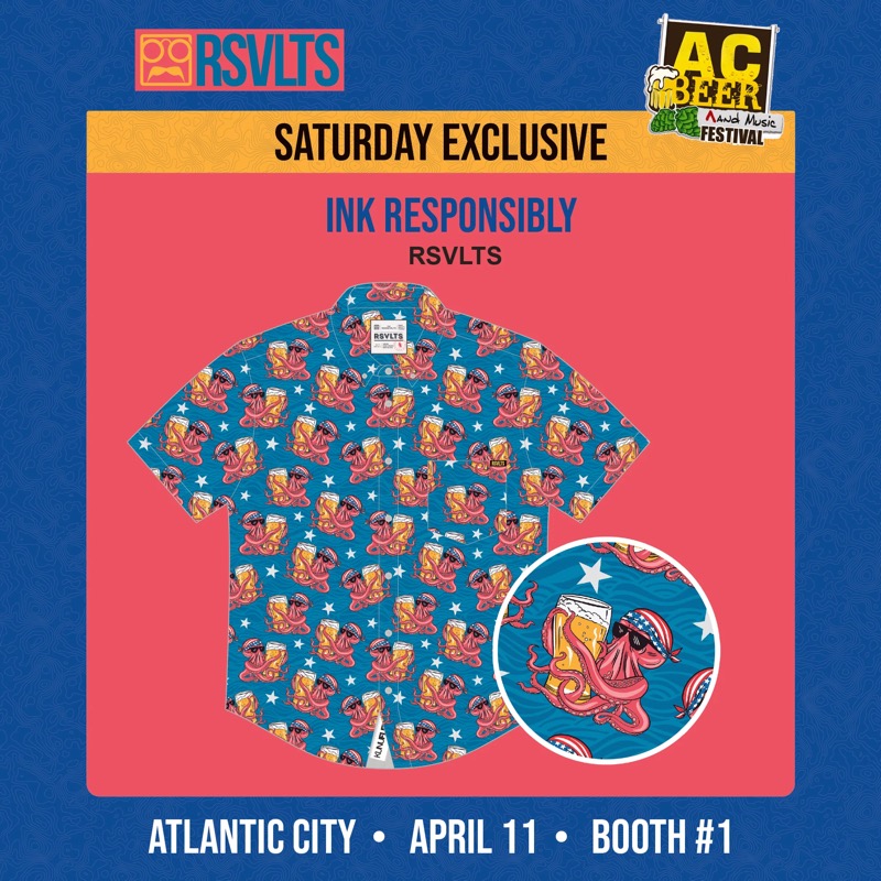 RSVLTS Ink Responsibly KUNUFLEX Short Sleeve Shirt in Blue — front view