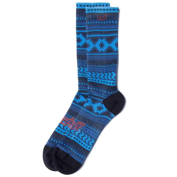 RSVLTS Aztec Blue Crew Socks in Blue — front view