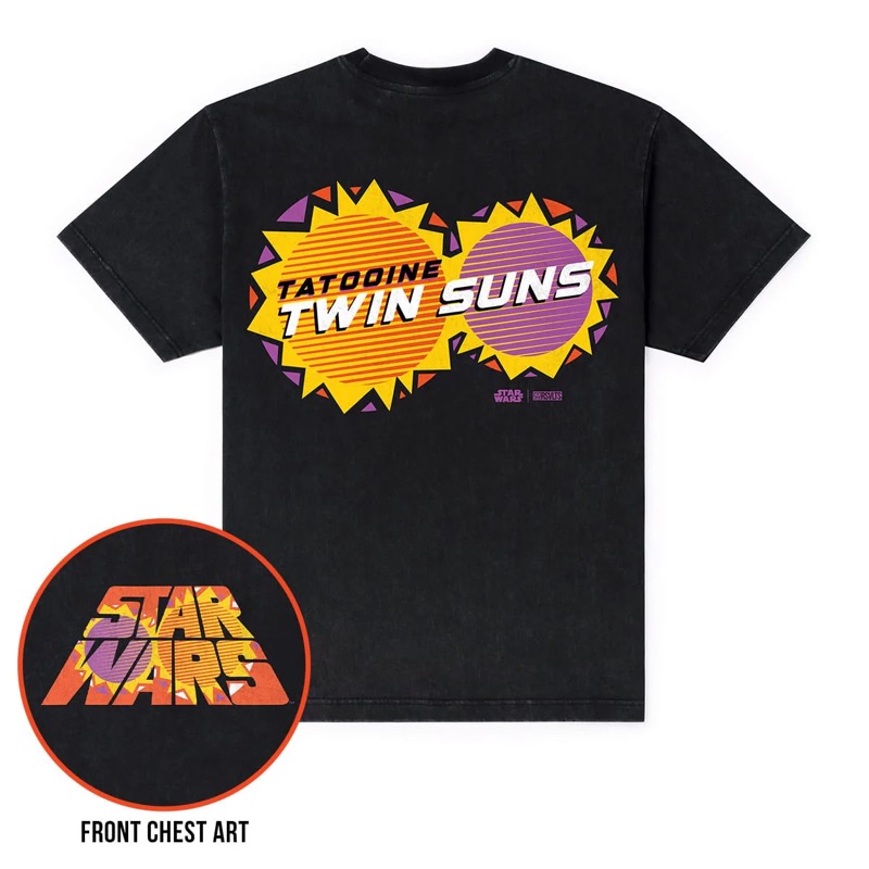 RSVLTS Tatooine Twin Suns Crewneck Tee in Black — front view