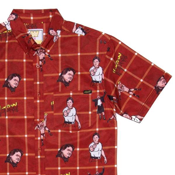 RSVLTS Rowdy KUNUFLEX Short Sleeve Shirt in Red — front view